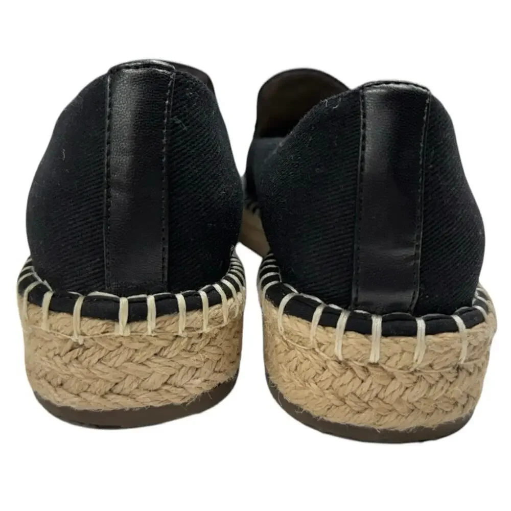 NWOT Joie Cara Espadrille Slip On Shoes in Black Canvas 8M